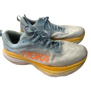 Hoka One One Women's Light Blue and Yellow Running Shoes